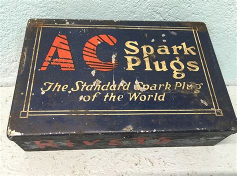 ac spark plug metal box|AC Spark Plug Metal Box Gas Station Tin w/ 5 Spark Plugs.